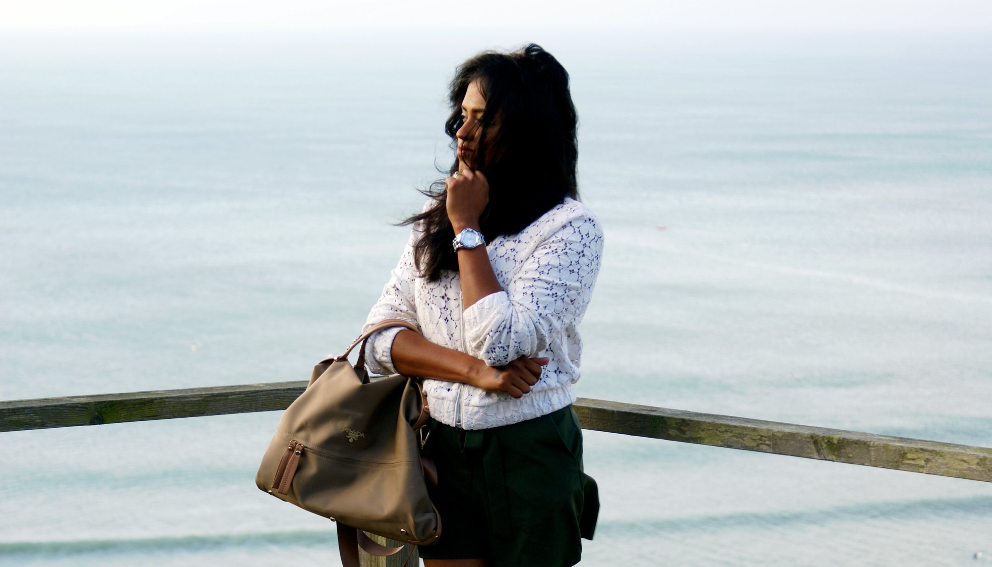 Sachini in front of the sea