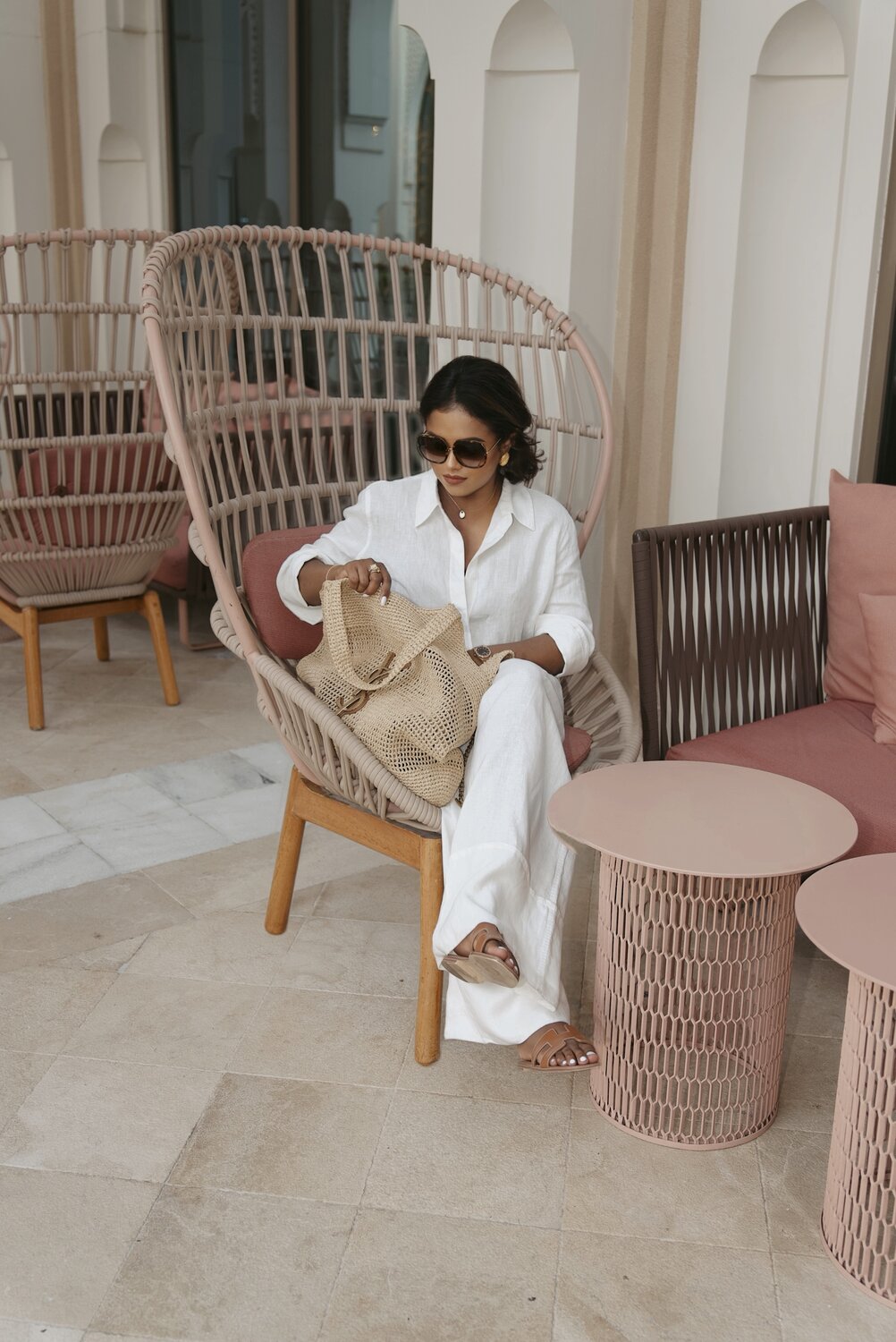 Sachini Dilanka wearing White Linen in Summer