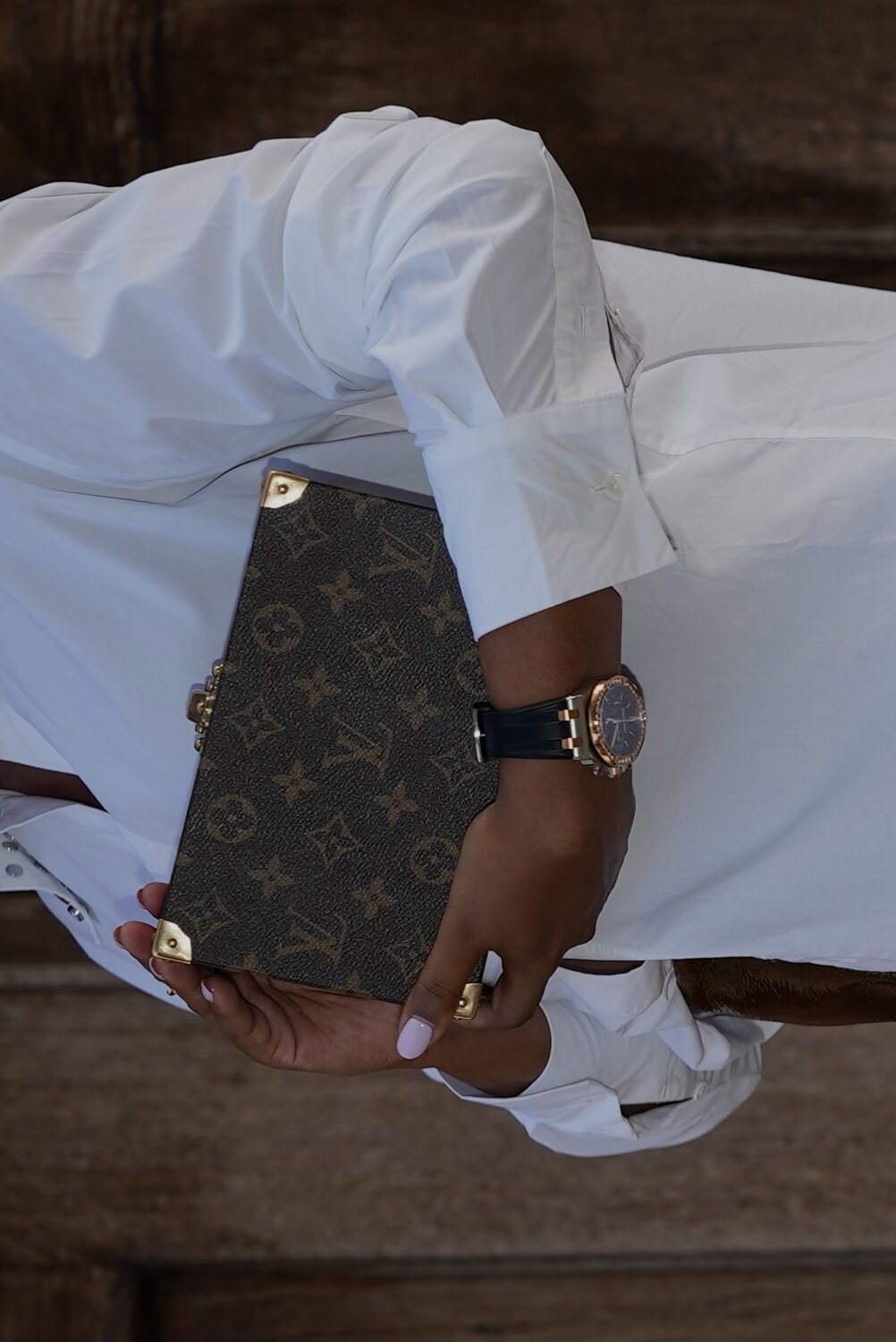 Sachini Dilanka wearing Louis Vuitton in Milan