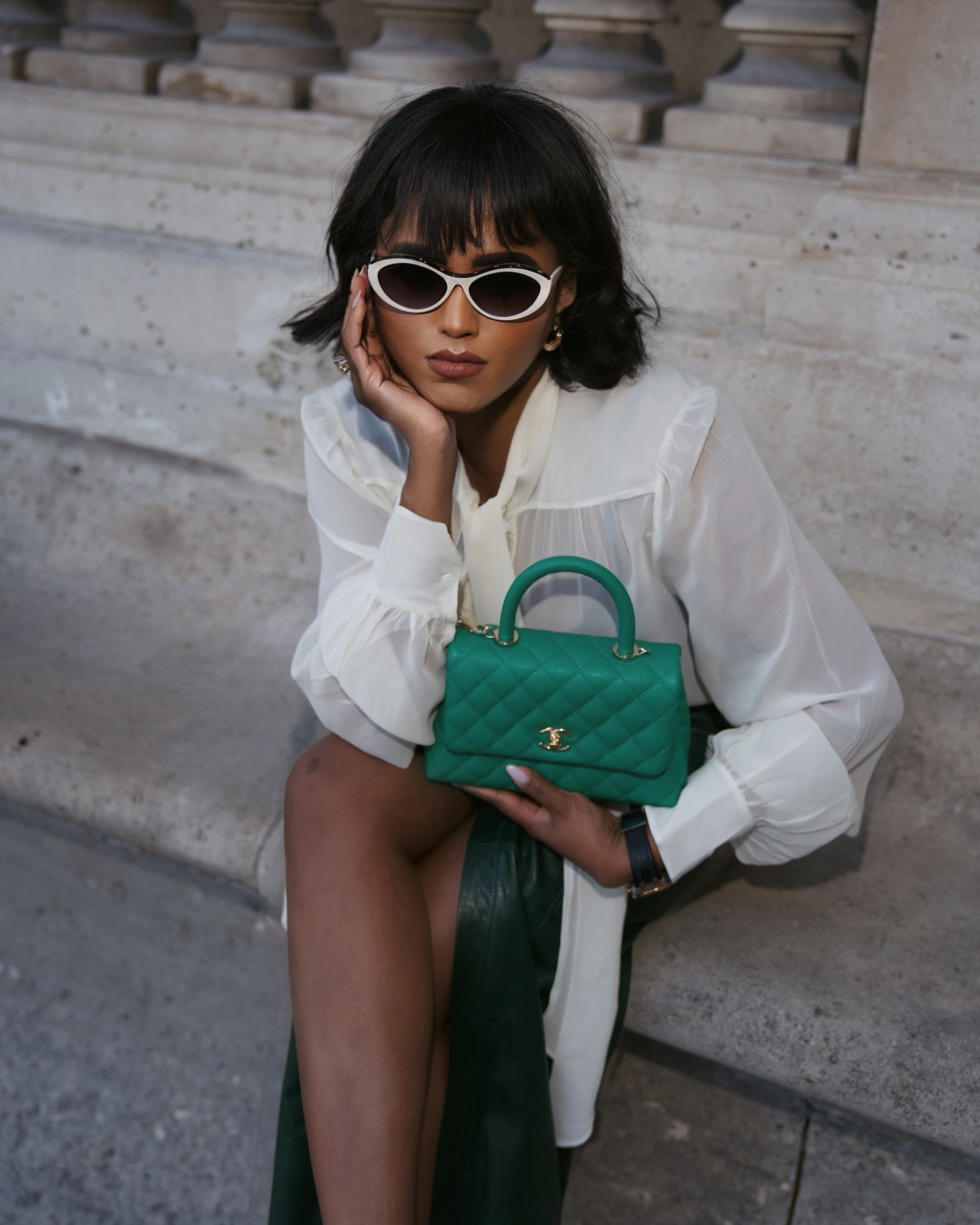 Leather and Silk PFW moment. My go-to place for unique, pre loved and vintage gems ♥️ @vestiaireco #VestiaireCollective *Ad

#pfw #pfwss25 #pfwstreetstyle #preloved