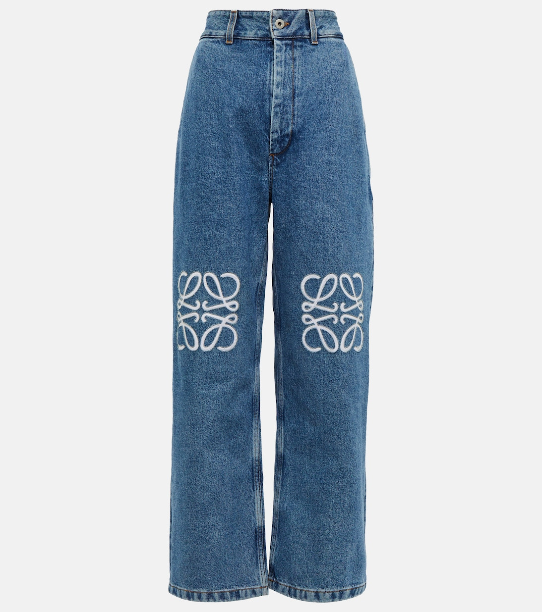 Anagram high-rise wide-leg jeans