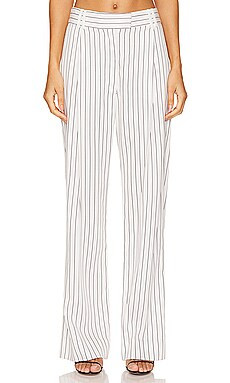 Shona Joy Harley Low Rise Slouch Pant in Ivory & Black from Revolve.com