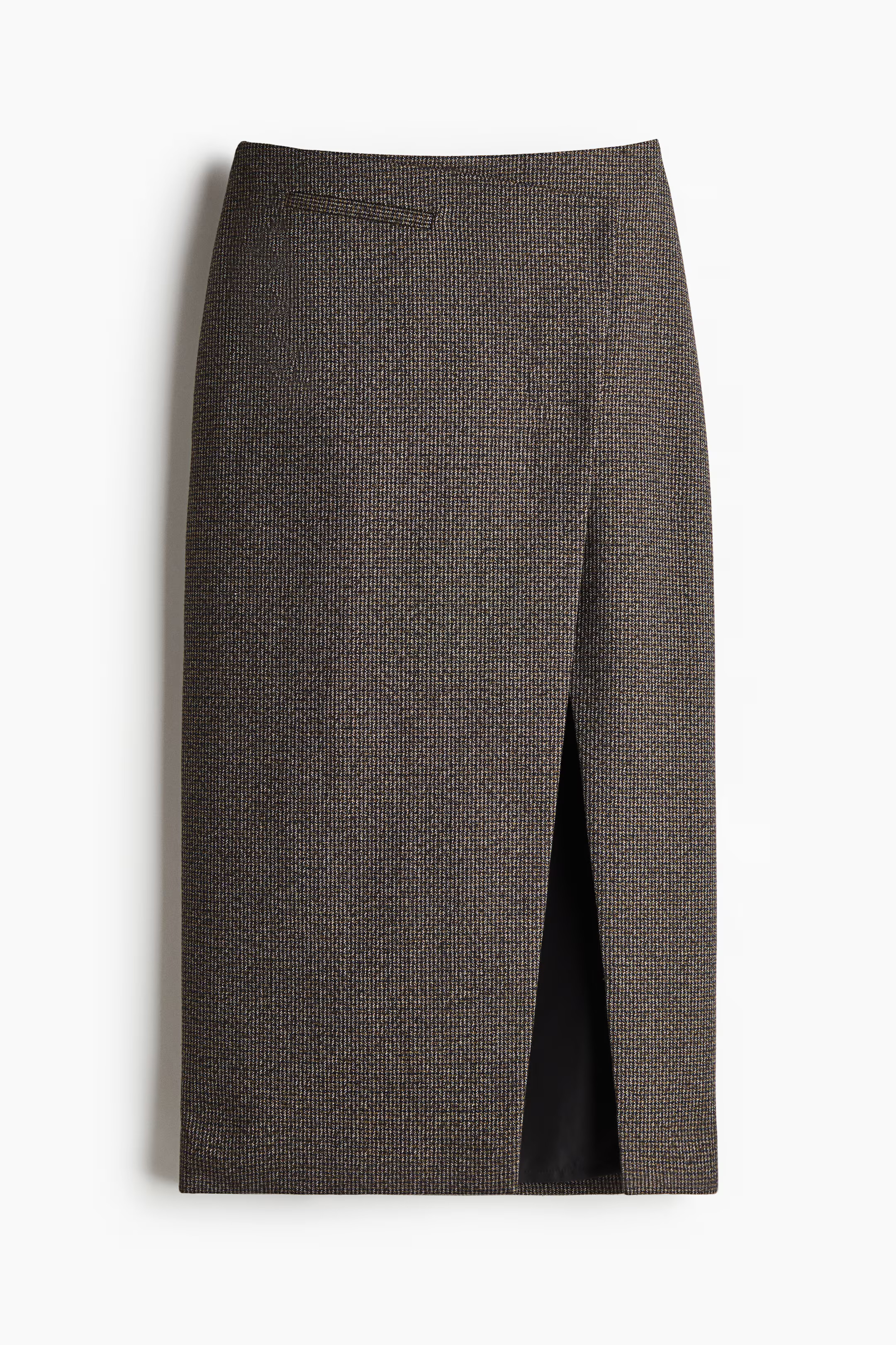 Pencil wrap skirt - Regular waist - Midi - Dark beige marl - Ladies | H&M GB