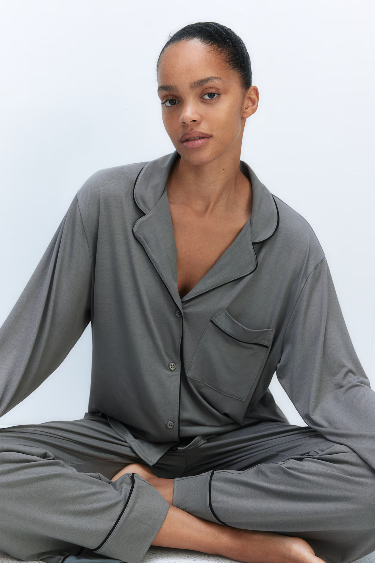 Pyjama shirt and bottomsNot saved to favourites£32.99Colour - Grey-greenSelect size  XS   ...