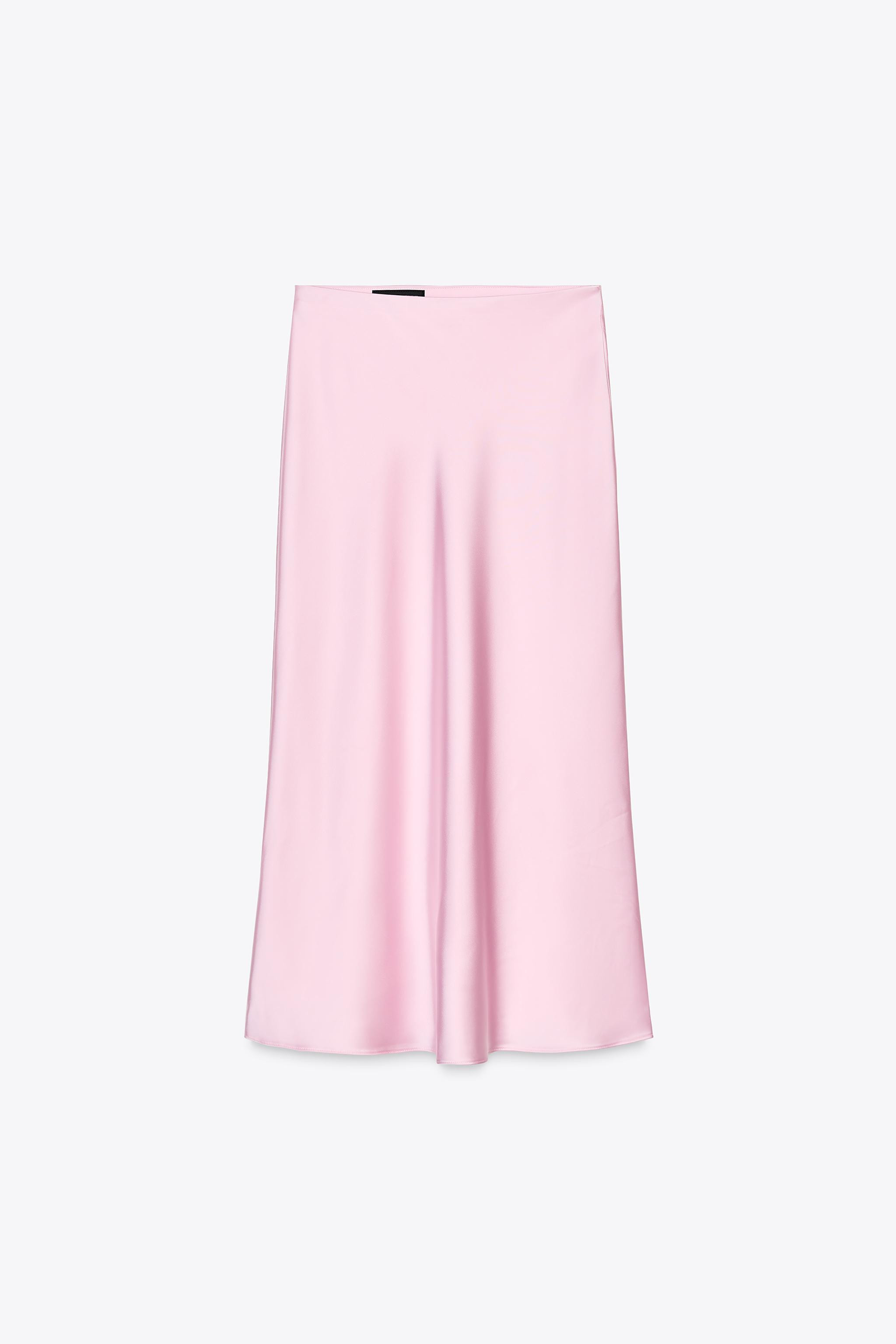 SATIN MIDI SKIRT